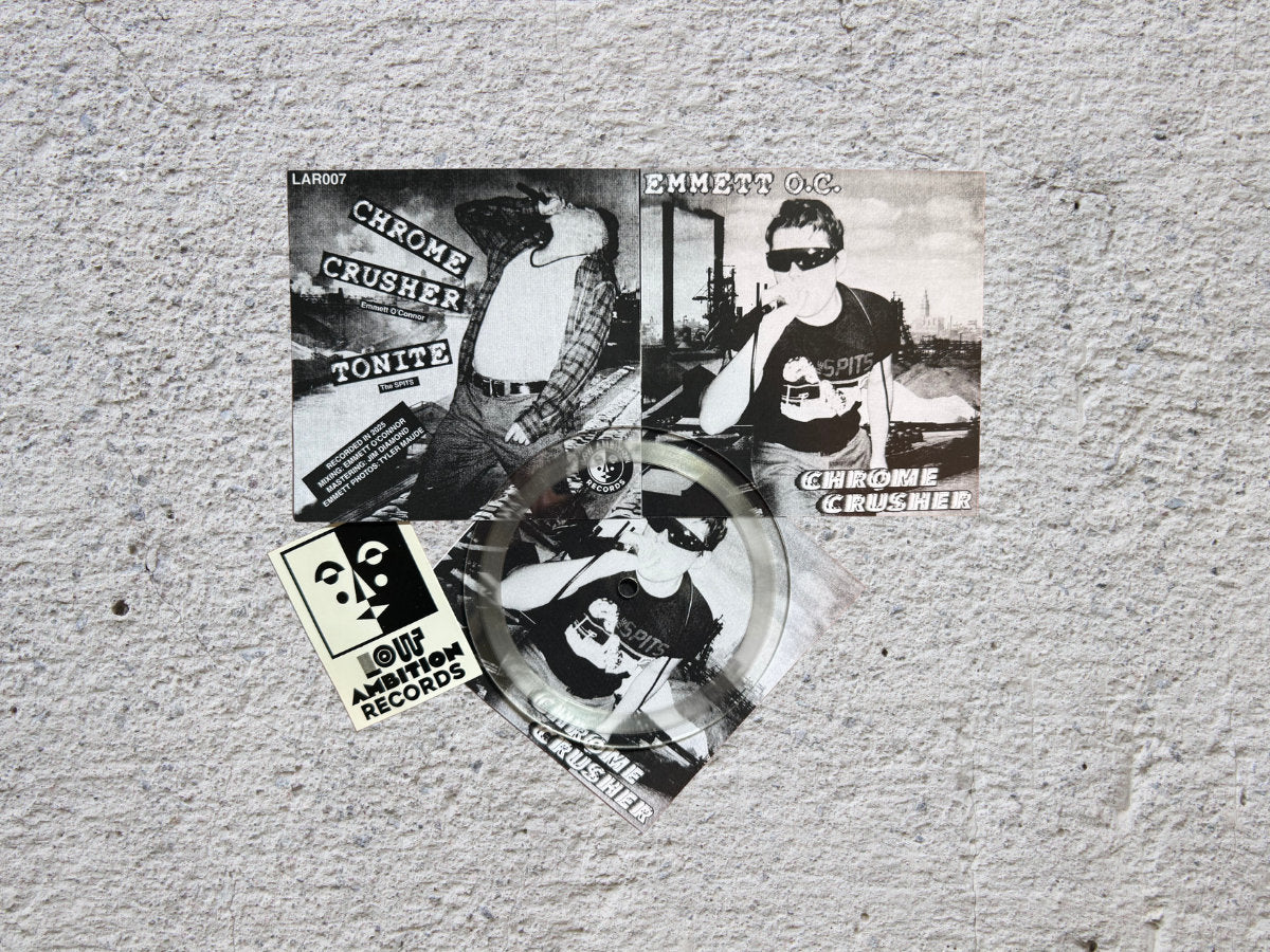 EMMETT O.C: Chrome Crusher Vinyl 5" LP (Transparent Lathe Cut) cover
