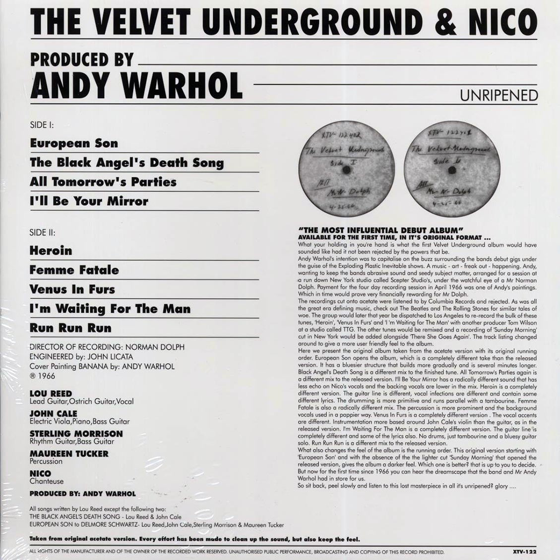 THE VELVET UNDERGROUND & NICO: Unripened - Norman Dolph's Acetate 2LP