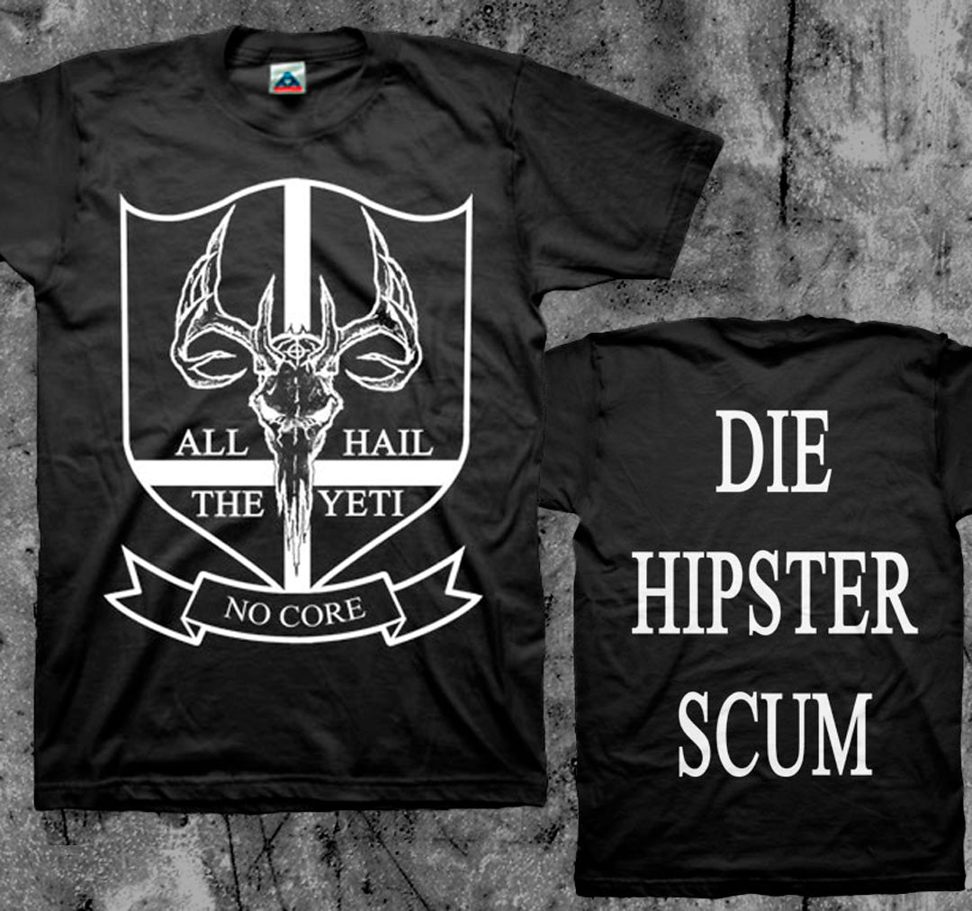 ALL_HAIL_THE_YETI_No_Core_T_shirt_Front_in_Australia_Global_Disrupt_Records
