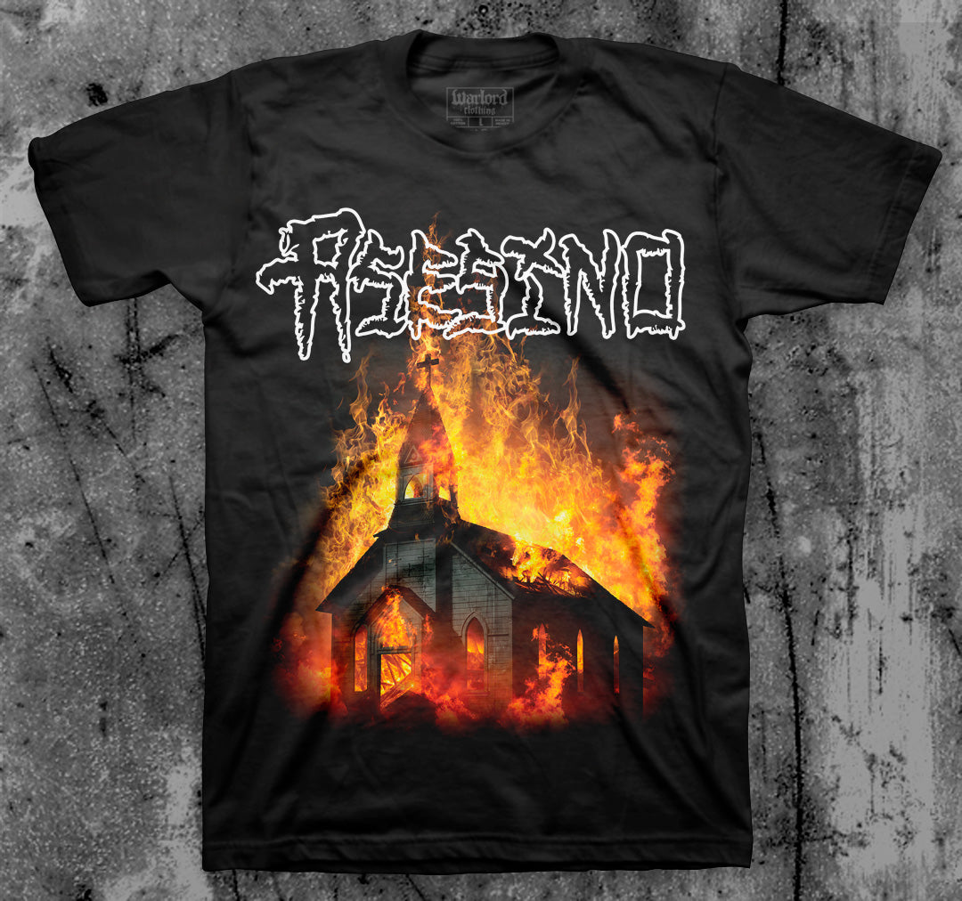 ASESINO_Church_T_shirt_Front_in_Australia_Global_Disrupt_Records