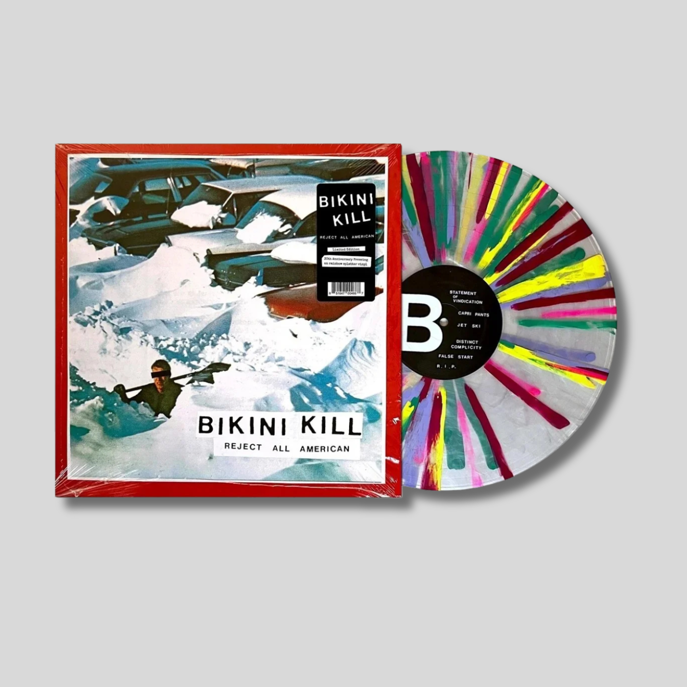 BIKINI KILL: Reject All American Vinyl LP (30th Anniversary Rainbow Splatter)