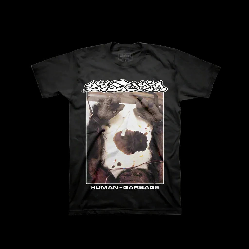 DYSTOPIA_Human=Garbage_Colour_T-shirt_in_Australia_Global_Disrupt_Records