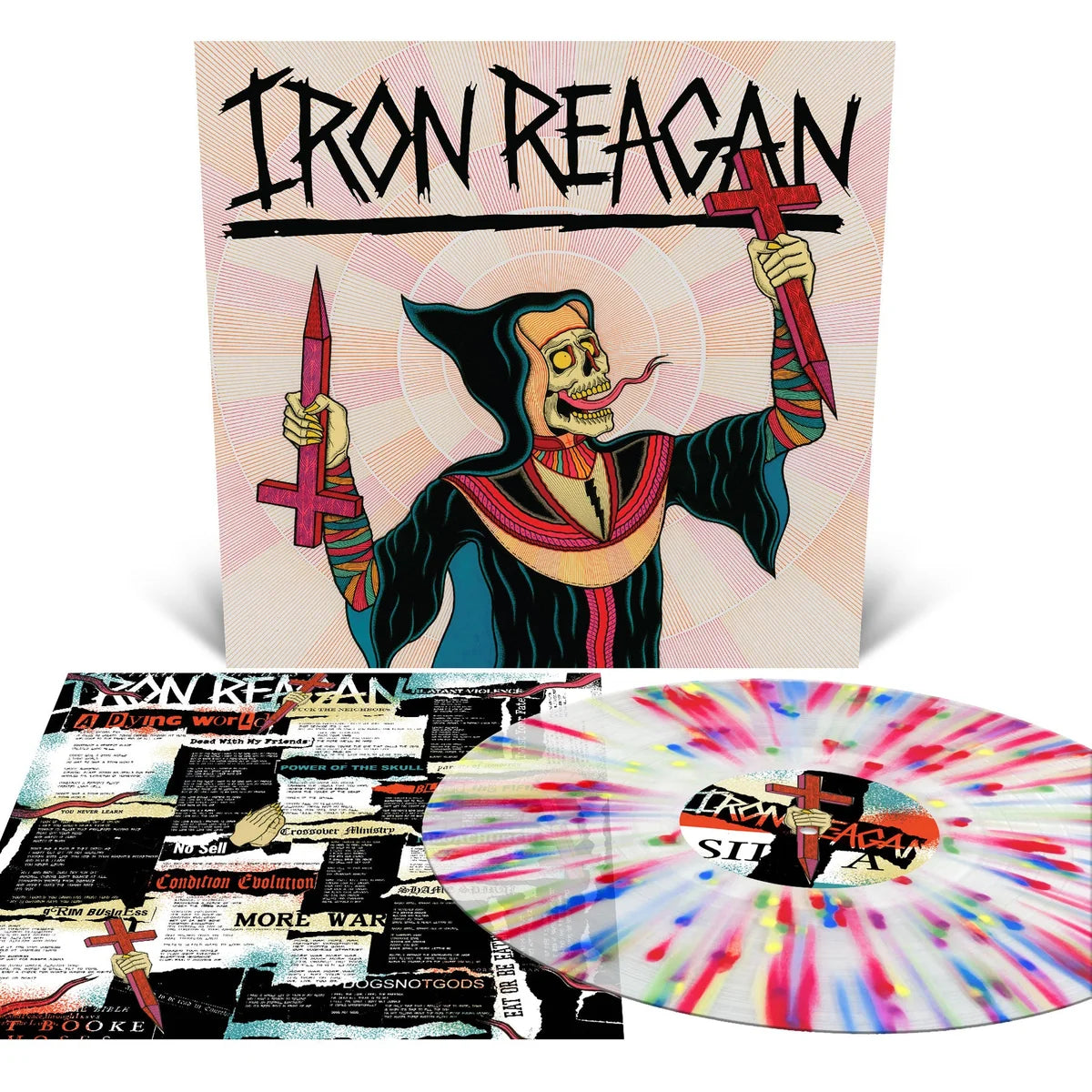 IRON REAGAN: Crossover Ministry Vinyl LP (Clear/Rainbow Splatter)