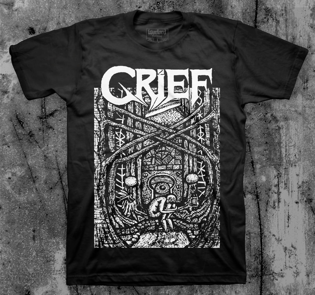GRIEF_Contemplating_T_shirt_Front_in_Australia_Global_Disrupt_Records
