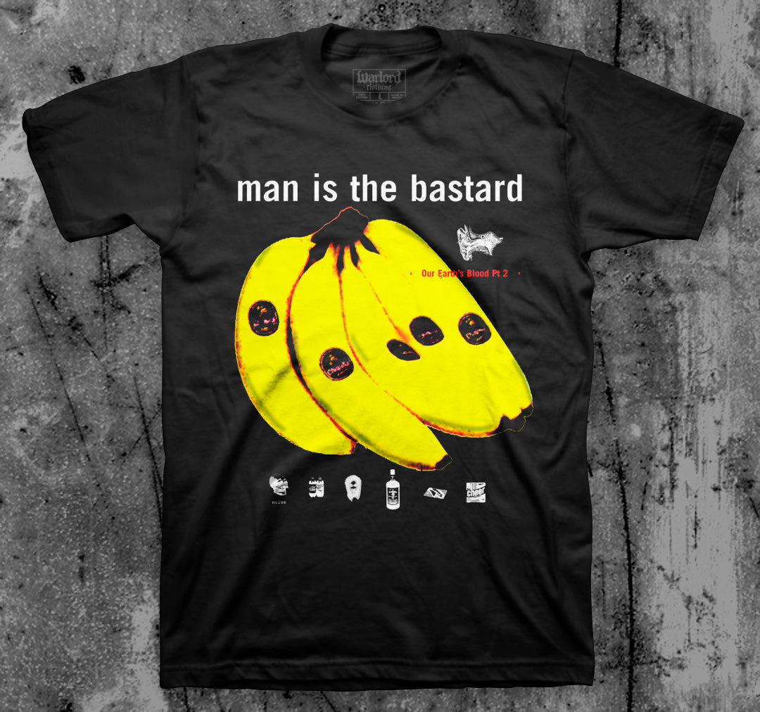 MAN_IS_THE_BASTARD_Earths_Blood_PT_2_T_shirt_Front_in_Australia_Global_Disrupt_Records