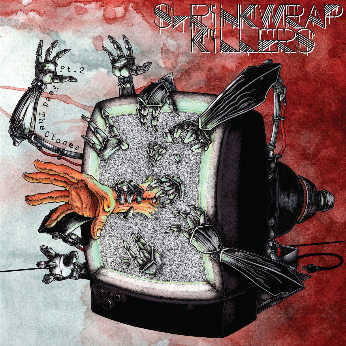 SHRINKWRAP KILLERS: Feed The Clones Pt.2 Vinyl LP (Blood Red / Silver Merge)