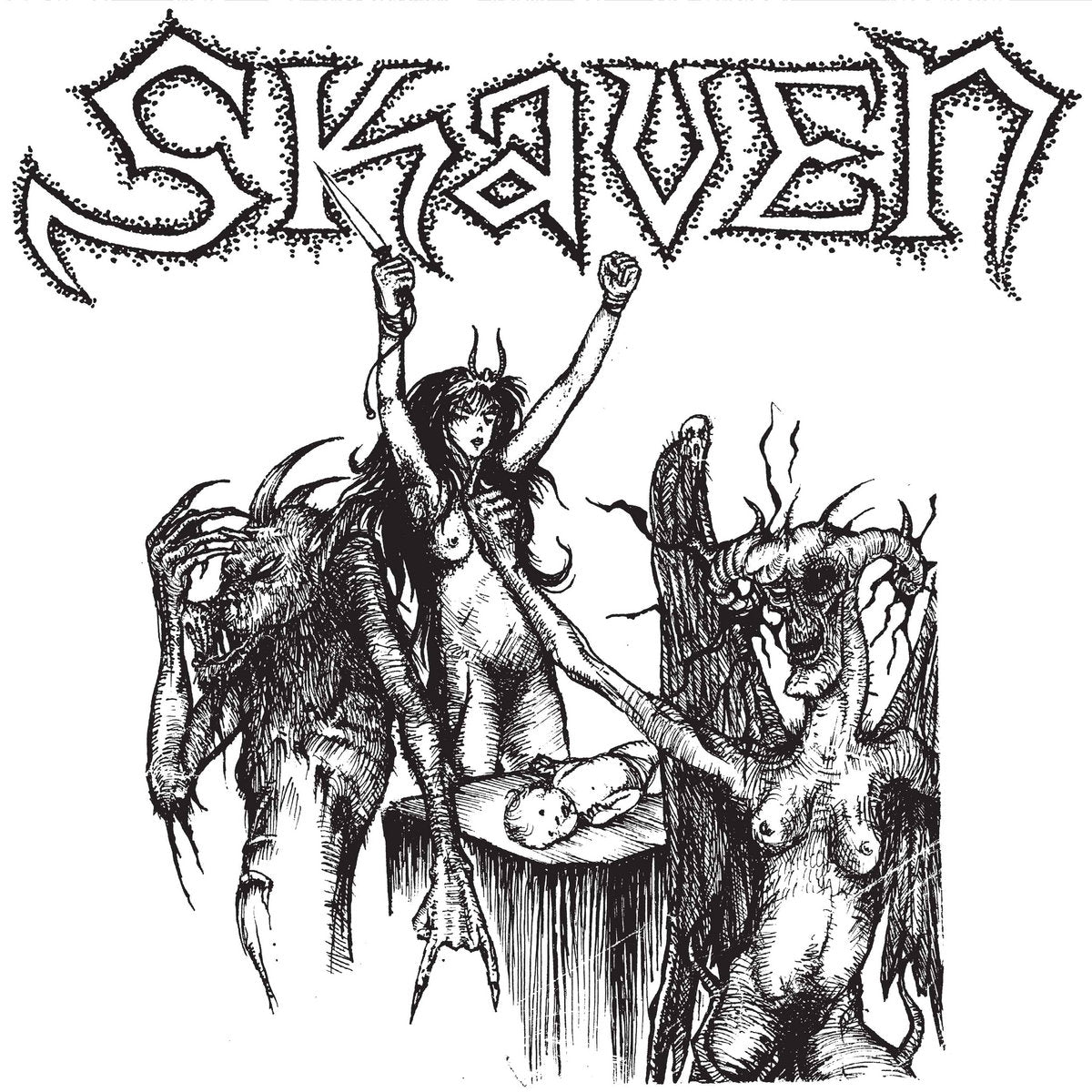 SKAVEN: Flowers Of Flesh And Blood Vinyl MLP (Clear / Silver Merge W/ Splatter)