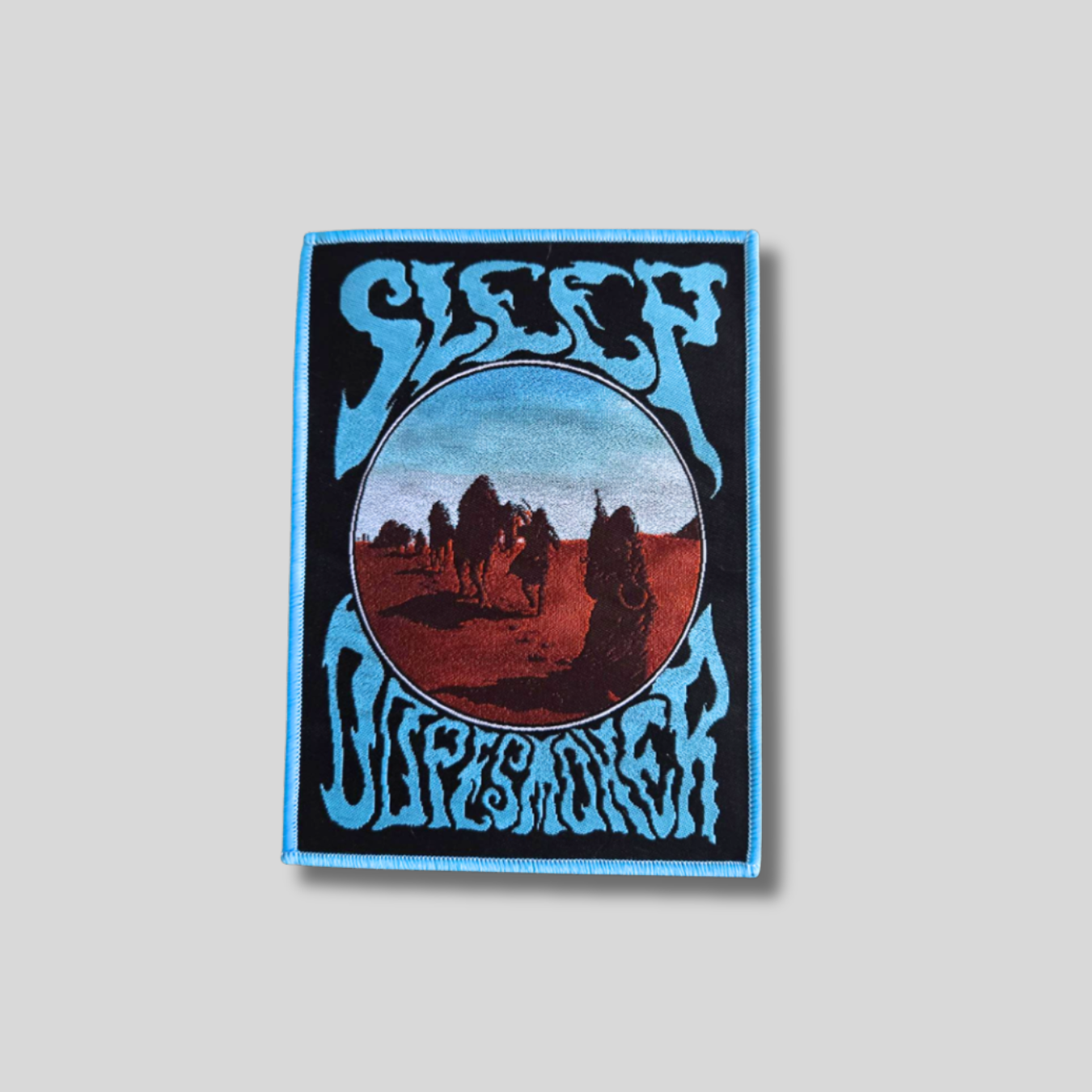 SLEEP: Dopesmoker (Blue Border) Woven Patch