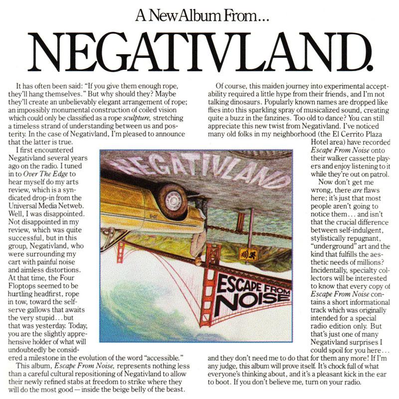 NEGATIVLAND_Escape_From_Noise_Vinyl_LP_in_Australia_Global_Disrupt_Records