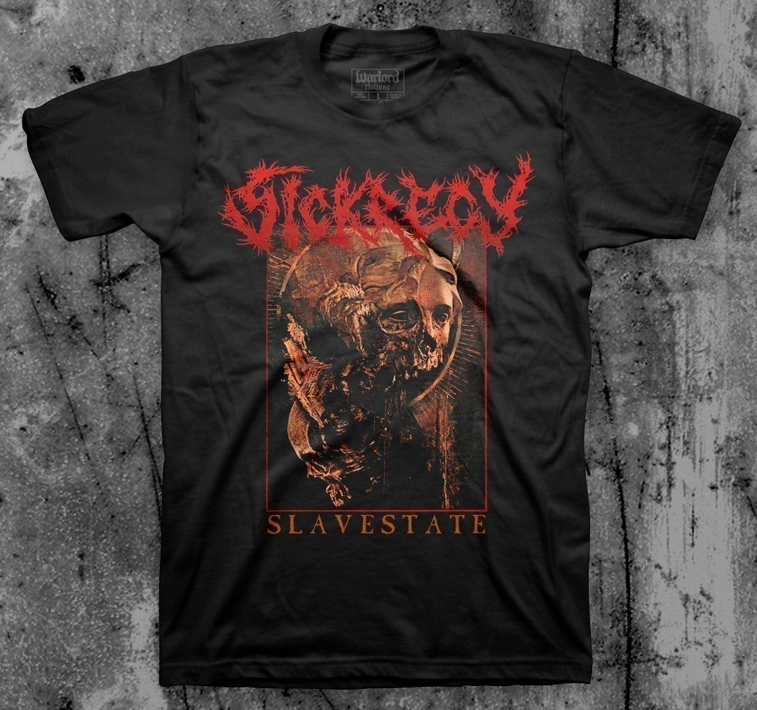 SICKRECY_Slavestate_T_shirt_Front_in_Australia_Global_Disrupt_Records