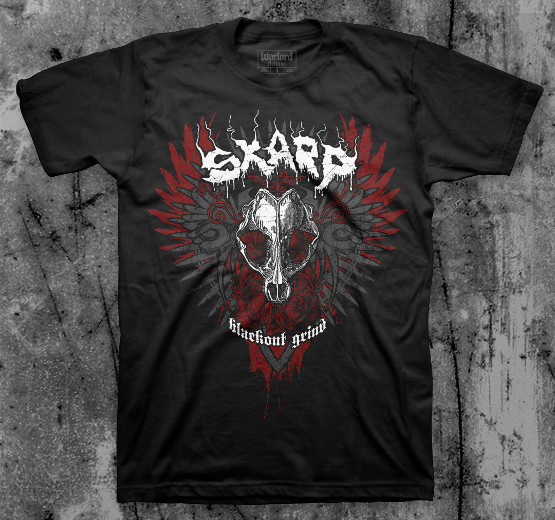SKARP_Blackout_S_kull_T_shirt_Front_in_Australia_Global_Disrupt_Records
