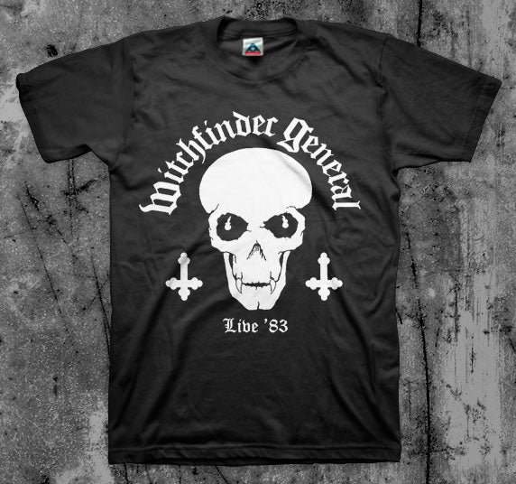 WITCHFINDER_GENERAL_Live_83_T_shirt_Front_in_Australia_Global_Disrupt_Records