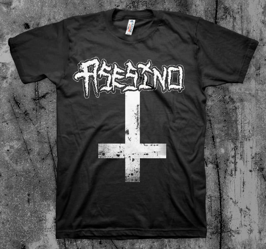 ASESINO_Cross_T_shirt_Front_in_Australia_Global_Disrupt_Records