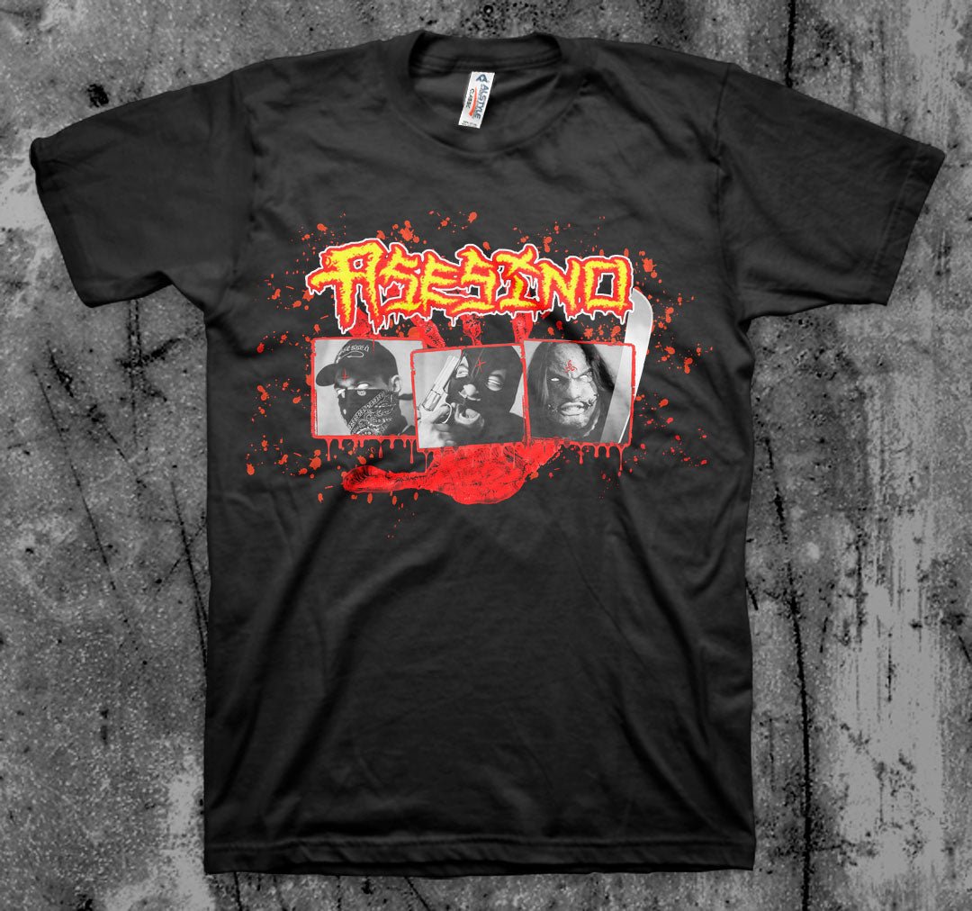 ASESINO_Faces_T_shirt_Front_in_Australia_Global_Disrupt_Records