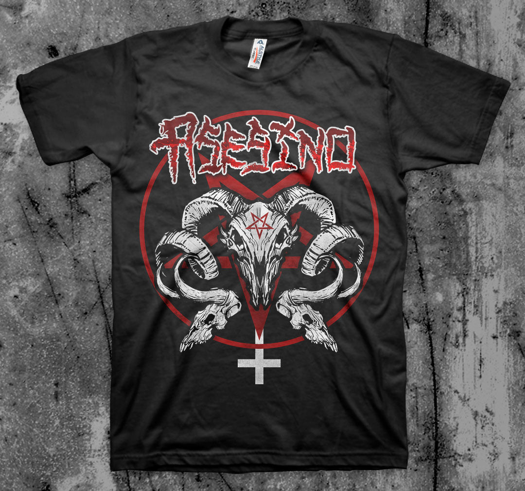 ASESINO_Goat_T_shirt_Front_in_Australia_Global_Disrupt_Records