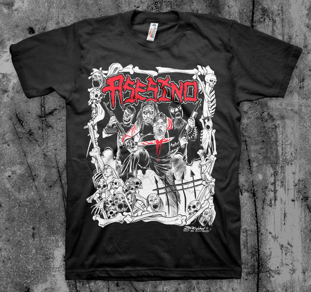 ASESINO_Graveyard_T_shirt_Front_in_Australia_Global_Disrupt_Records