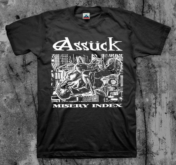 ASSUCK_Misery_Index_T_shirt_Front_in_Australia_Global_Disrupt_Records