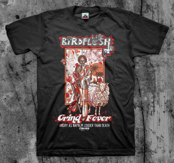 BIRDFLESH_Grind_Fever_T_shirt_Front_in_Australia_Global_Disrupt_Records