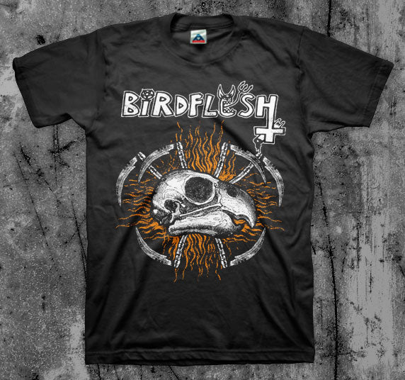 BIRDFLESH_Skull_Scythe_T_shirt_Front_in_Australia_Global_Disrupt_Records