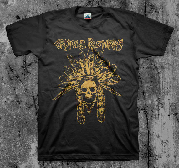 CRIPPLE_BASTARDS_Indian_T_shirt_Front_in_Australia_Global_Disrupt_Records