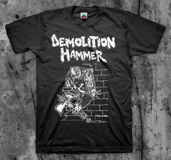 DEMOLITION_HAMMER_Brutal_Skull_Attack_T_shirt_Front_in_Australia_Global_Disrupt_Records
