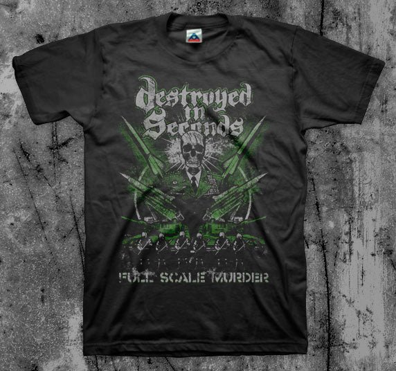 DESTROYED_IN_SECONDS_D_I_S_Full_Scale_Murder_T_shirt_Front_in_Australia_Global_Disrupt_Records