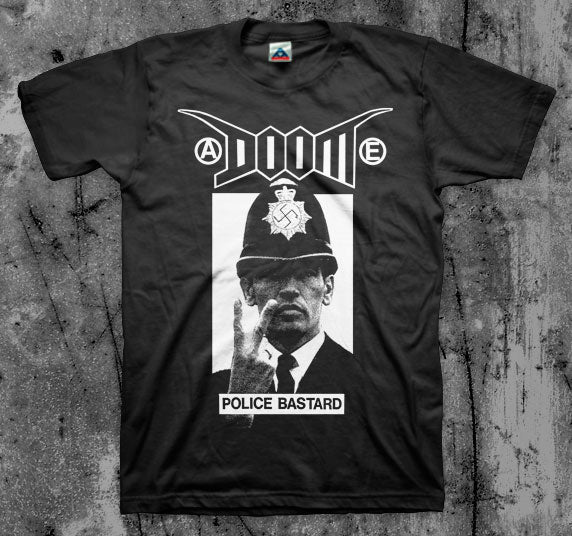 DOOM_Police_Bastard_T_shirt_Front_in_Australia_Global_Disrupt_Records