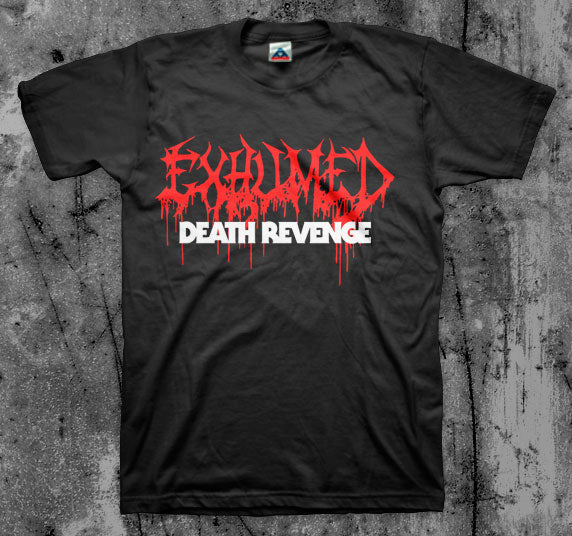 EXHUMED_Death_Revenge_V2_T_shirt_Front_in_Australia_Global_Disrupt_Records