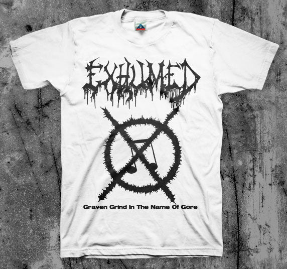 EXHUMED_Grind_Symbol_T_shirt_Front_in_Australia_Global_Disrupt_Records