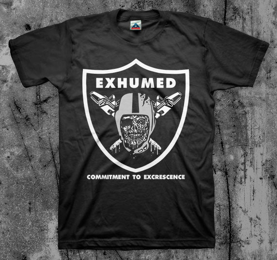 EXHUMED_Raiders_T_shirt_Front_in_Australia_Global_Disrupt_Records