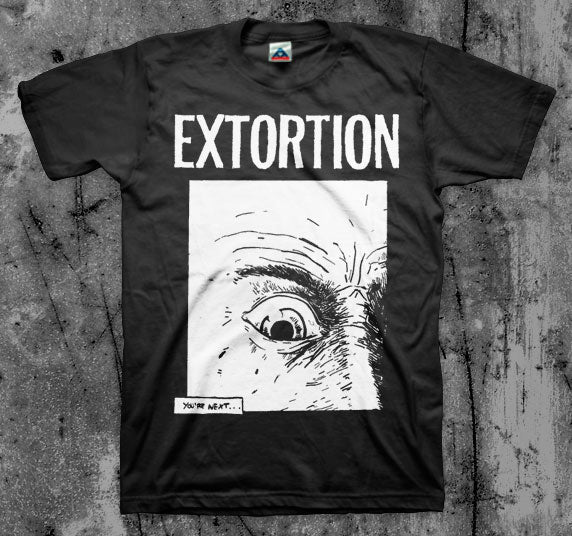 EXTORTION_Eye_T_shirt_Front_in_Australia_Global_Disrupt_Records