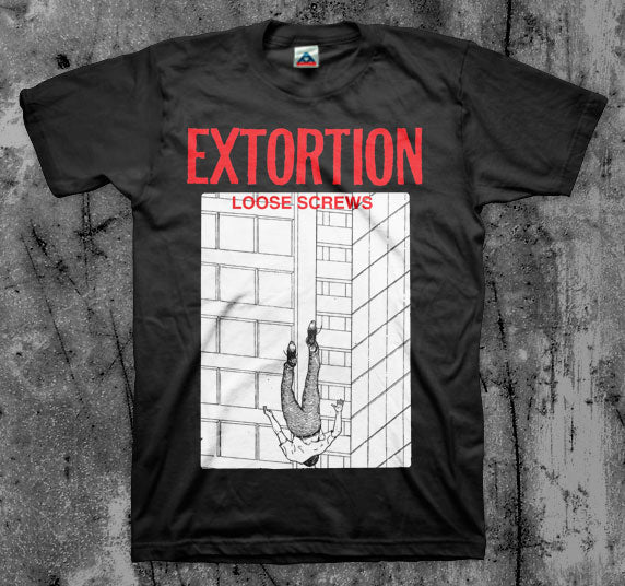 EXTORTION_Loose_Screws_T_shirt_Front_in_Australia_Global_Disrupt_Records
