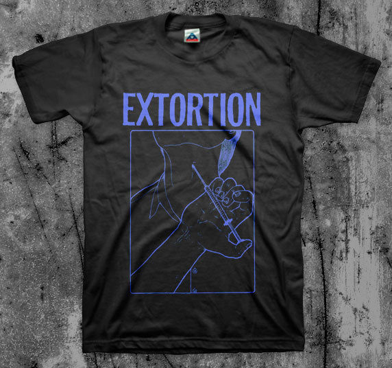 EXTORTION_Syringe_T_shirt_Front_in_Australia_Global_Disrupt_Records