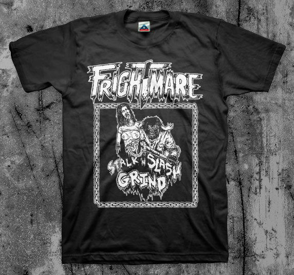 FRIGHTMARE_Stalk_N_Slash_Grind_T_shirt_Front_in_Australia_Global_Disrupt_Records