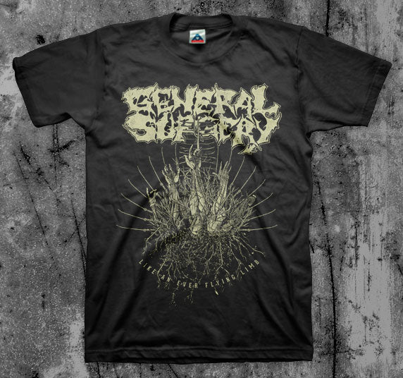GENERAL_SURGERY_Flying_Limb_T_shirt_Front_in_Australia_Global_Disrupt_Records
