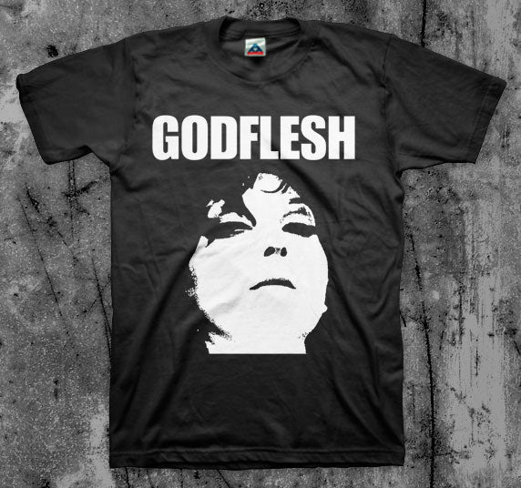GODFLESH_Woman_T_shirt_Front_in_Australia_Global_Disrupt_Records