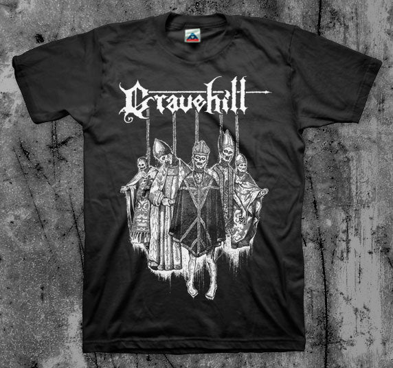 GRAVEHILL_Hanging_Clergy_T_shirt_Front_in_Australia_Global_Disrupt_Records