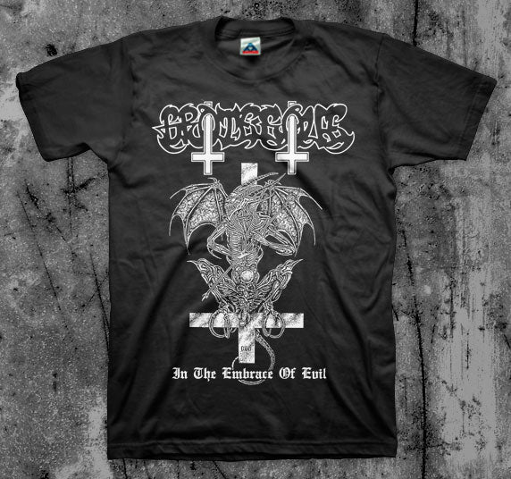 GROTESQUE_In_The_Embrace_Of_Evil_nbsp_T_shirt_Front_in_Australia_Global_Disrupt_Records