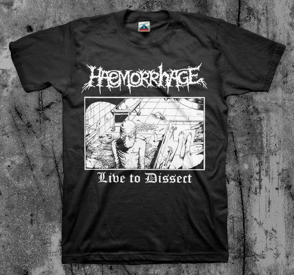 HAEMORRHAGE_Live_To_Dissect_T_shirt_Front_in_Australia_Global_Disrupt_Records