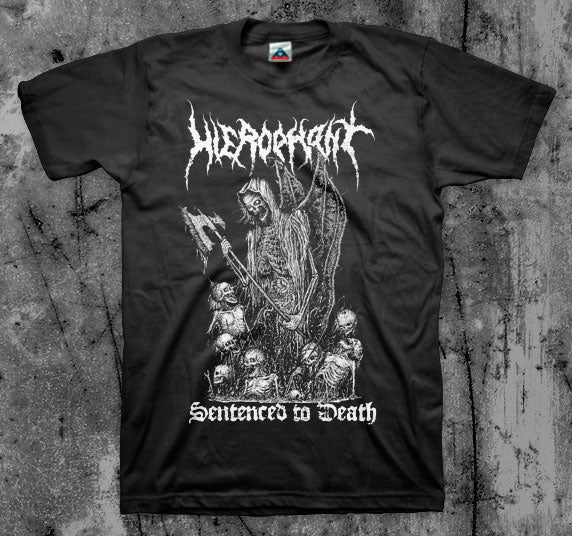 HIEROPHANT_Sentenced_To_Death_T_shirt_Front_in_Australia_Global_Disrupt_Records