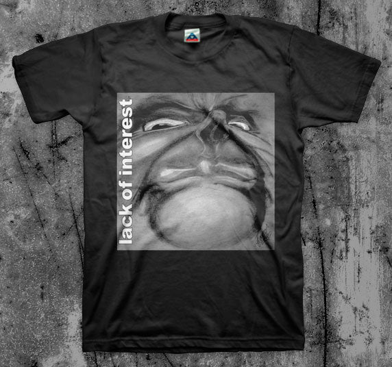 LACK_OF_INTEREST_Face_T_shirt_Front_in_Australia_Global_Disrupt_Records