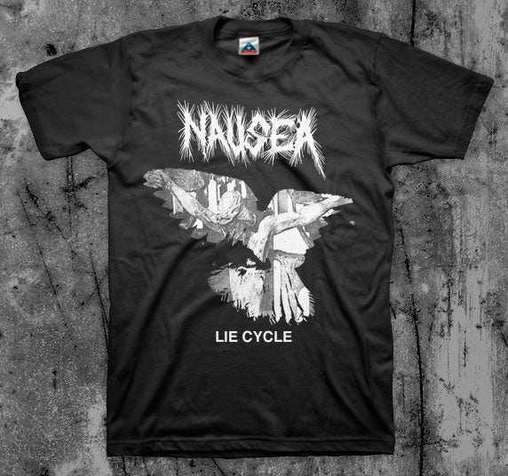 NAUSEA_Lie_Cycle_T_shirt_Front_in_Australia_Global_Disrupt_Records
