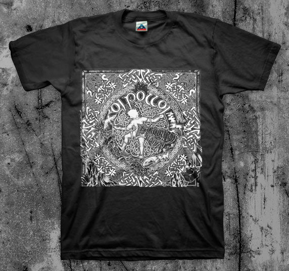 OI_POLLOI_Fuaim_Catha_T_shirt_Front_in_Australia_Global_Disrupt_Records