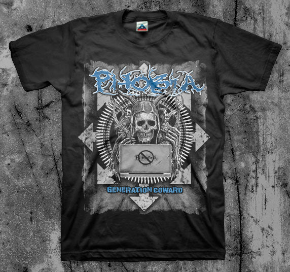 PHOBIA_Generation_Coward_T_shirt_Front_in_Australia_Global_Disrupt_Records