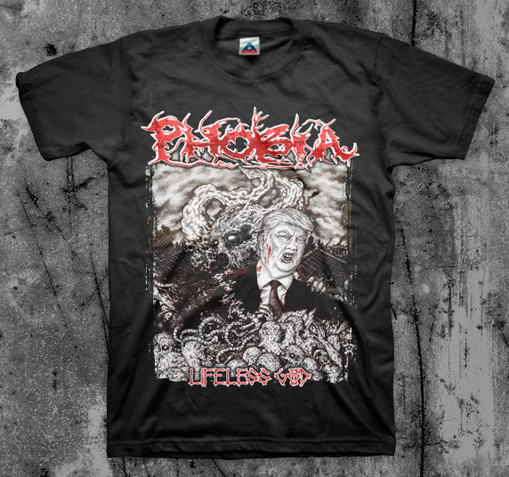 PHOBIA_Lifeless_God_T_shirt_Front_in_Australia_Global_Disrupt_Records