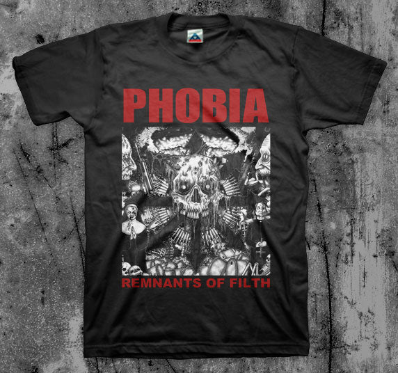 PHOBIA_Remnants_Of_Filth_T_shirt_Front_in_Australia_Global_Disrupt_Records