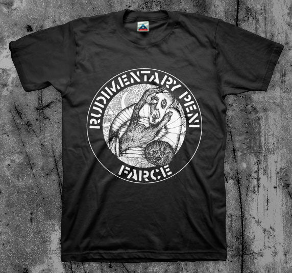 RUDIMENTARY_PENI_Farce_T_shirt_Front_in_Australia_Global_Disrupt_Records