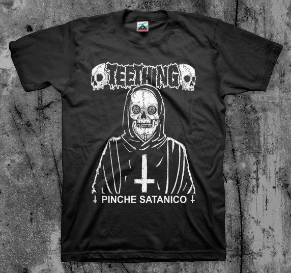 TEETHING_Pinche_Satanico_T_shirt_Front_in_Australia_Global_Disrupt_Records