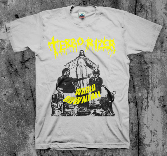 TERRORIZER_World_Downfall_T_shirt_Front_in_Australia_Global_Disrupt_Records